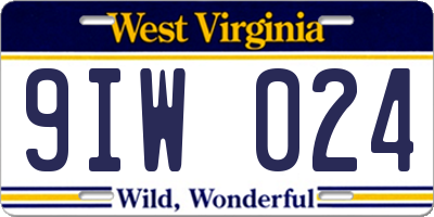 WV license plate 9IW024