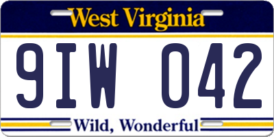 WV license plate 9IW042
