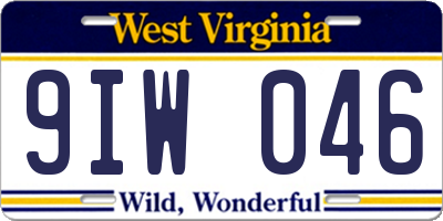 WV license plate 9IW046