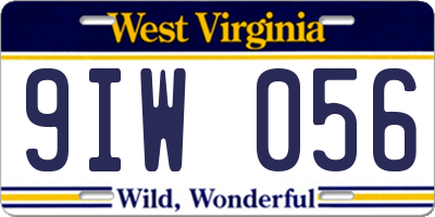 WV license plate 9IW056