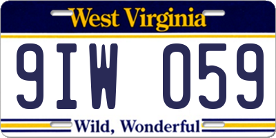 WV license plate 9IW059
