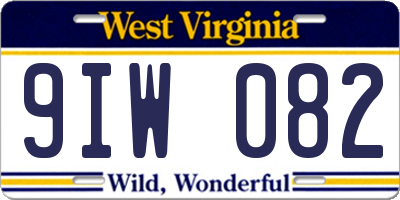 WV license plate 9IW082