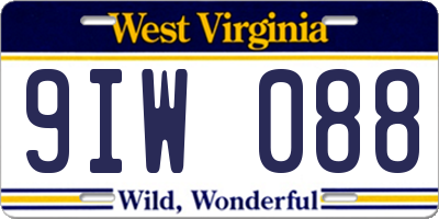 WV license plate 9IW088