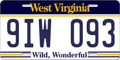 WV license plate 9IW093