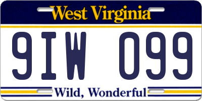 WV license plate 9IW099