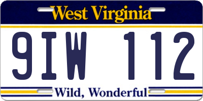 WV license plate 9IW112