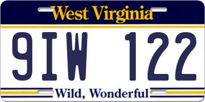 WV license plate 9IW122