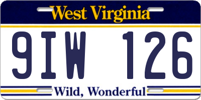 WV license plate 9IW126