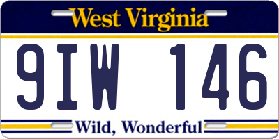 WV license plate 9IW146