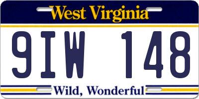 WV license plate 9IW148