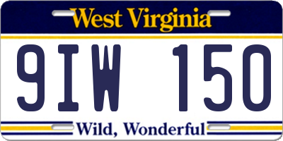 WV license plate 9IW150