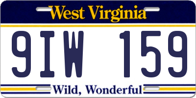 WV license plate 9IW159