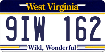 WV license plate 9IW162