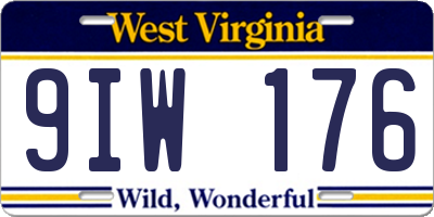 WV license plate 9IW176