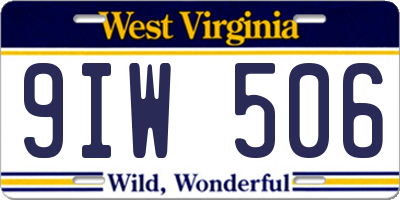 WV license plate 9IW506