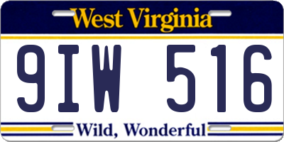 WV license plate 9IW516