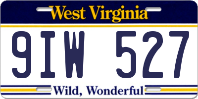WV license plate 9IW527