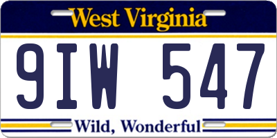 WV license plate 9IW547