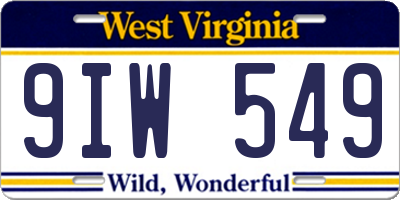 WV license plate 9IW549