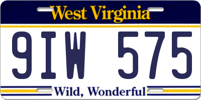 WV license plate 9IW575