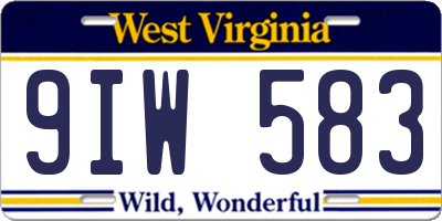 WV license plate 9IW583
