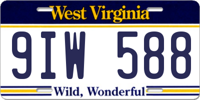 WV license plate 9IW588