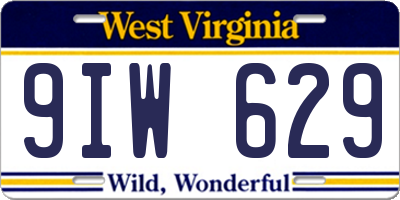 WV license plate 9IW629