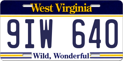 WV license plate 9IW640