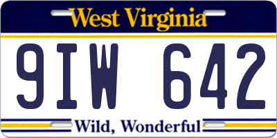 WV license plate 9IW642