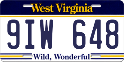 WV license plate 9IW648