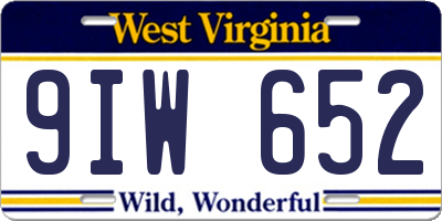 WV license plate 9IW652
