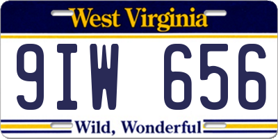 WV license plate 9IW656