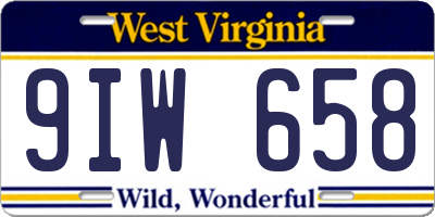 WV license plate 9IW658