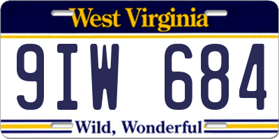 WV license plate 9IW684