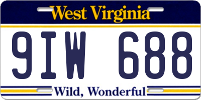 WV license plate 9IW688