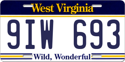 WV license plate 9IW693