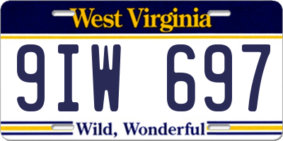 WV license plate 9IW697