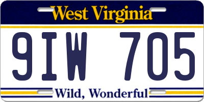 WV license plate 9IW705