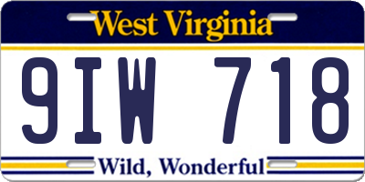 WV license plate 9IW718