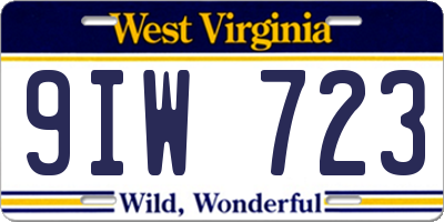 WV license plate 9IW723