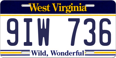 WV license plate 9IW736
