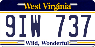 WV license plate 9IW737