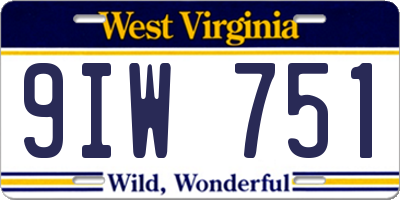 WV license plate 9IW751