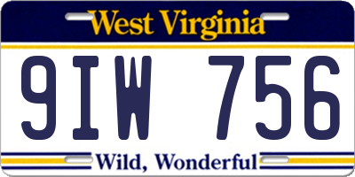 WV license plate 9IW756