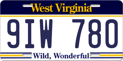 WV license plate 9IW780