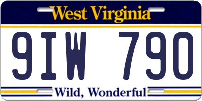 WV license plate 9IW790