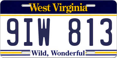 WV license plate 9IW813