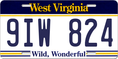 WV license plate 9IW824