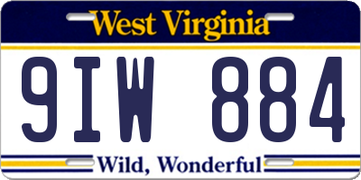 WV license plate 9IW884