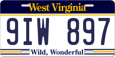 WV license plate 9IW897